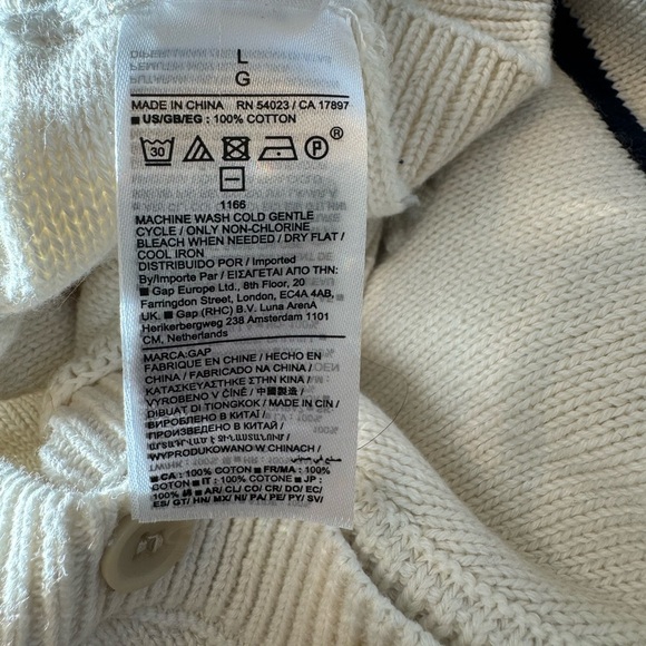 NWT, GAP Dog Sweater, Cream/Navy Blue, Size Large - Picture 6 of 6